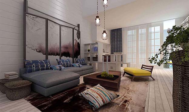 用冷色调搭配家居颜色来降温